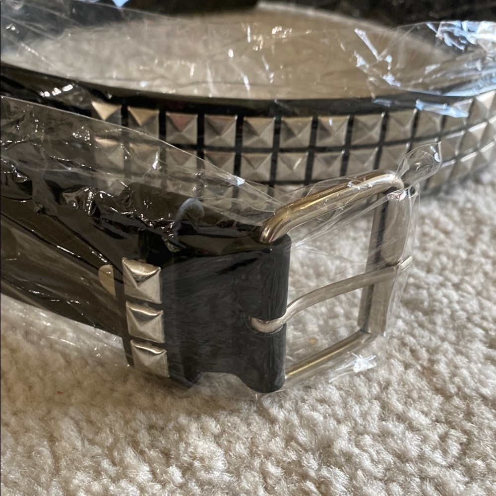 Silver Studded Black Belt - Picture 8 of 8
